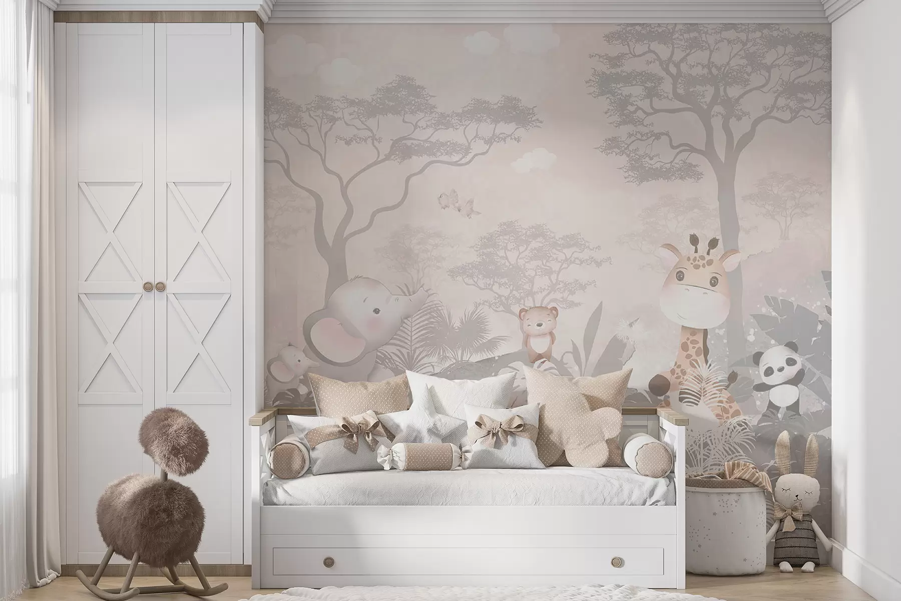 murais de parede Animais fofos na savana u73878