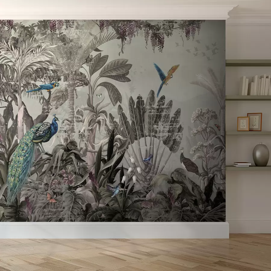 murais de parede Aves tropicais na selva u73889
