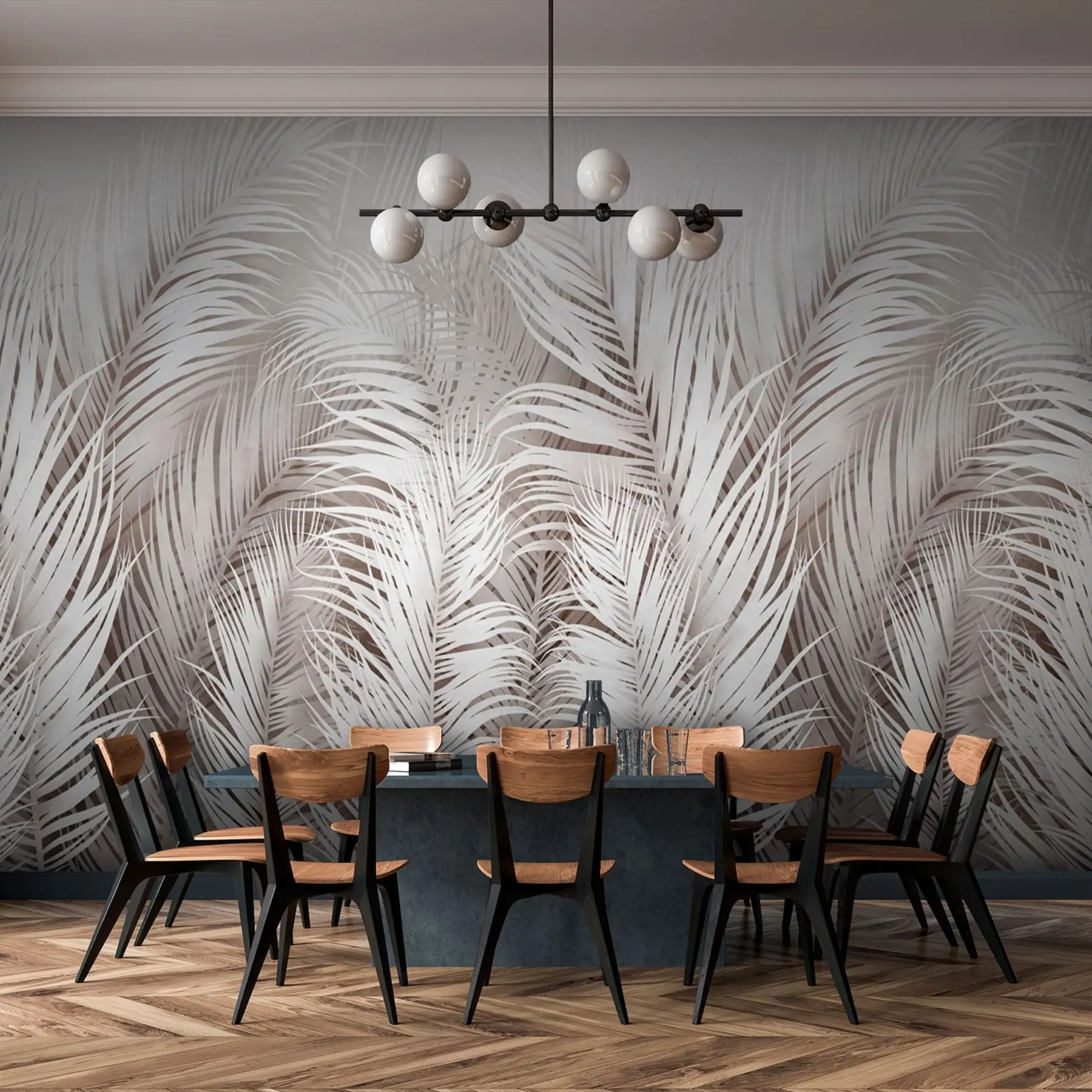 murais de parede samambaias brancas u73821