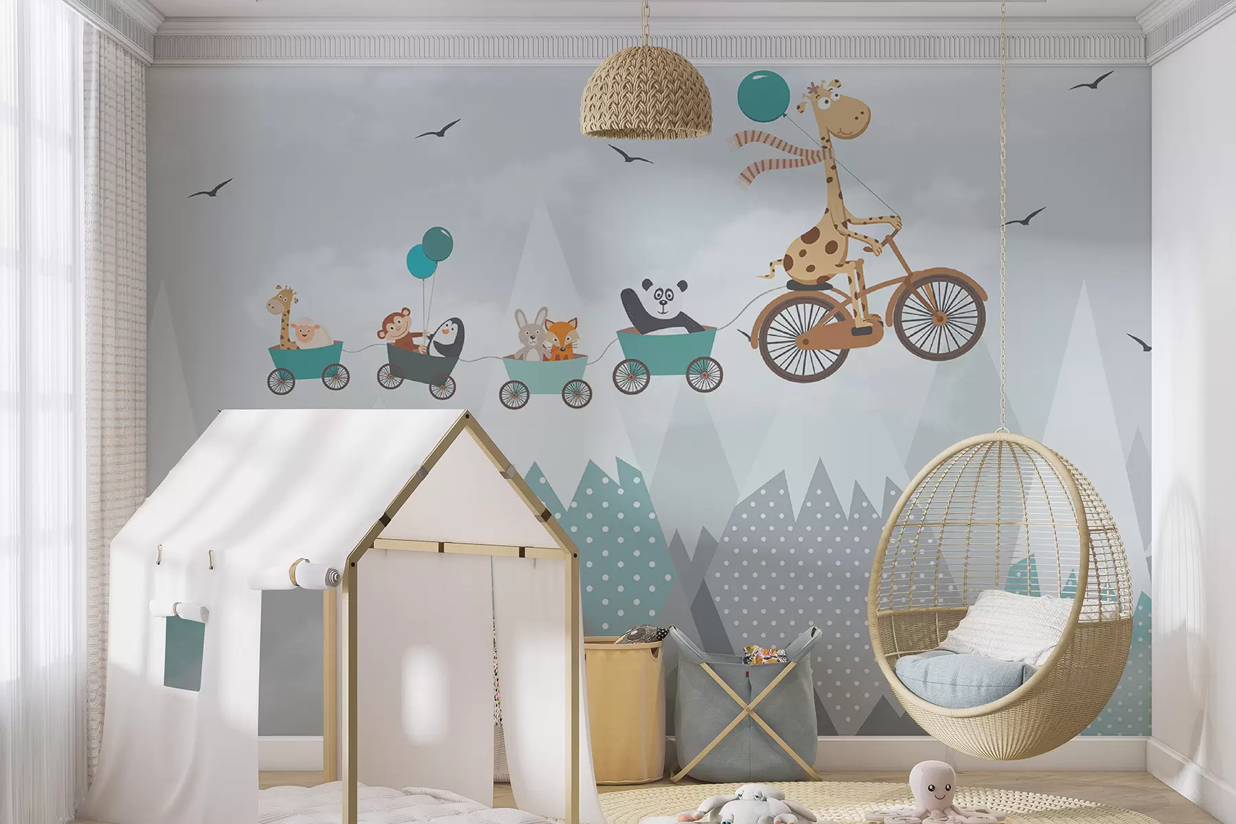 murais de parede Voo sobre as montanhas u93575