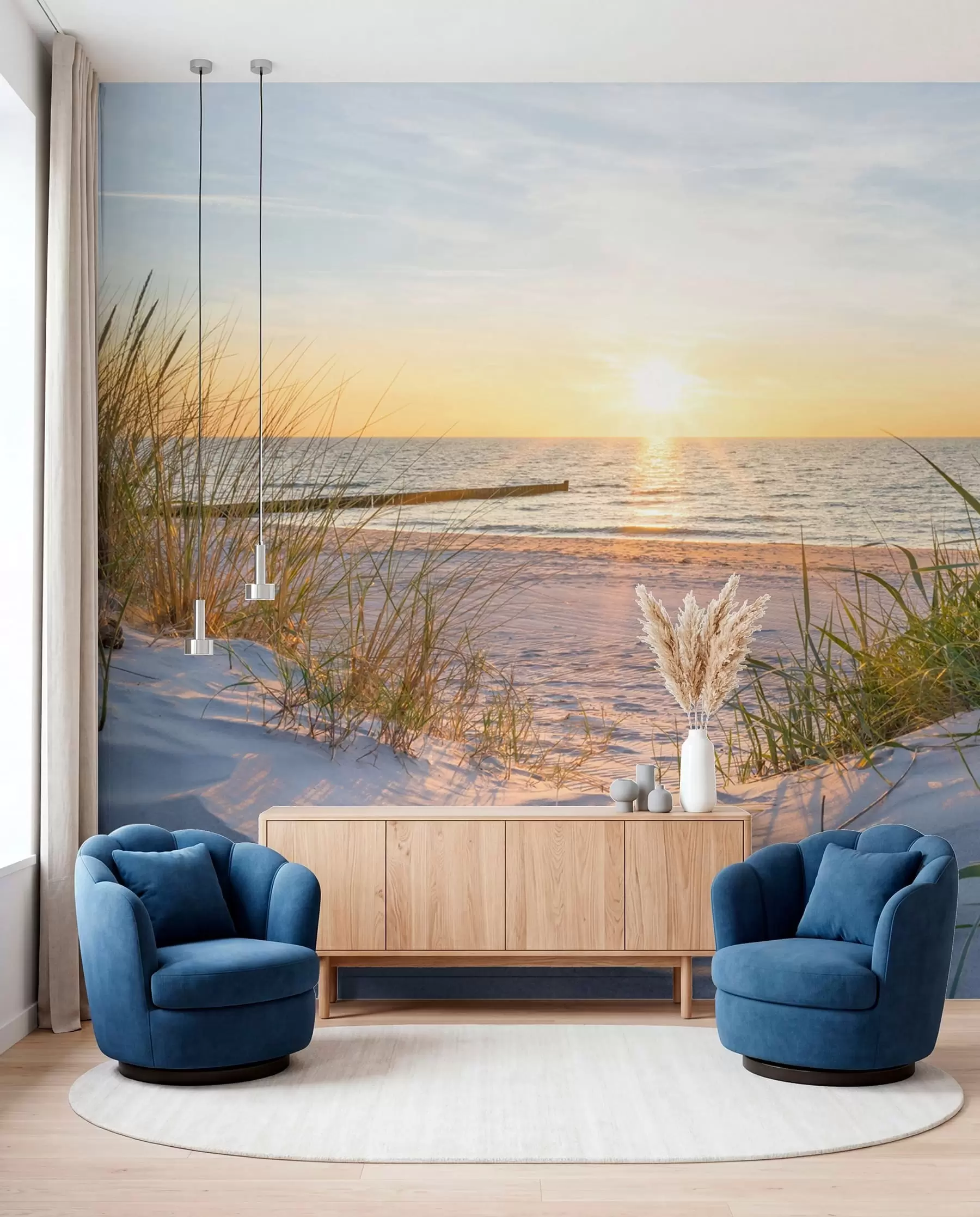murais de parede Foto/Praia panorâmica das Dunas com pôr do sol u93577