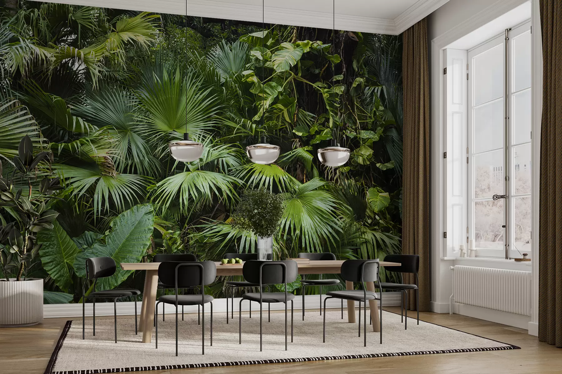 murais de parede Folhas molhadas na selva u93616