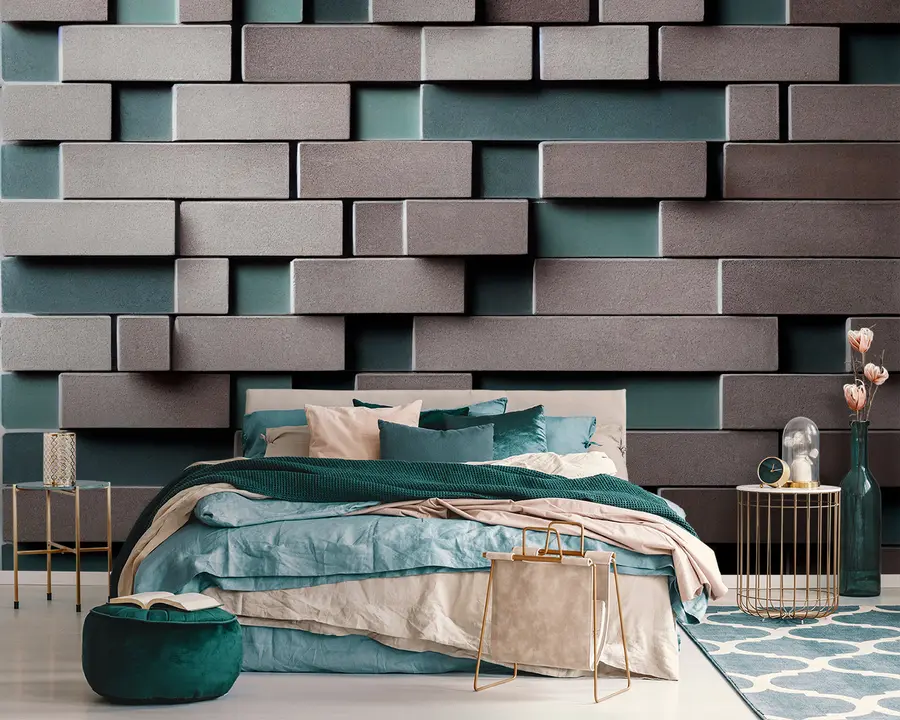 murais de parede Propriedade, retângulo e azul u93411