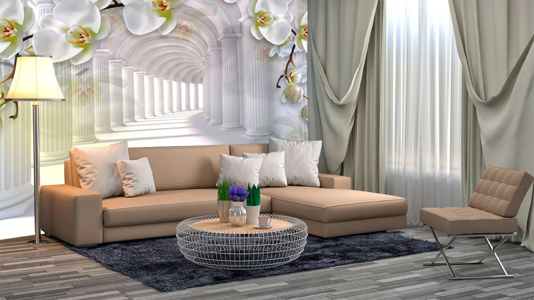 murais de parede Orquídeas no túnel u93683