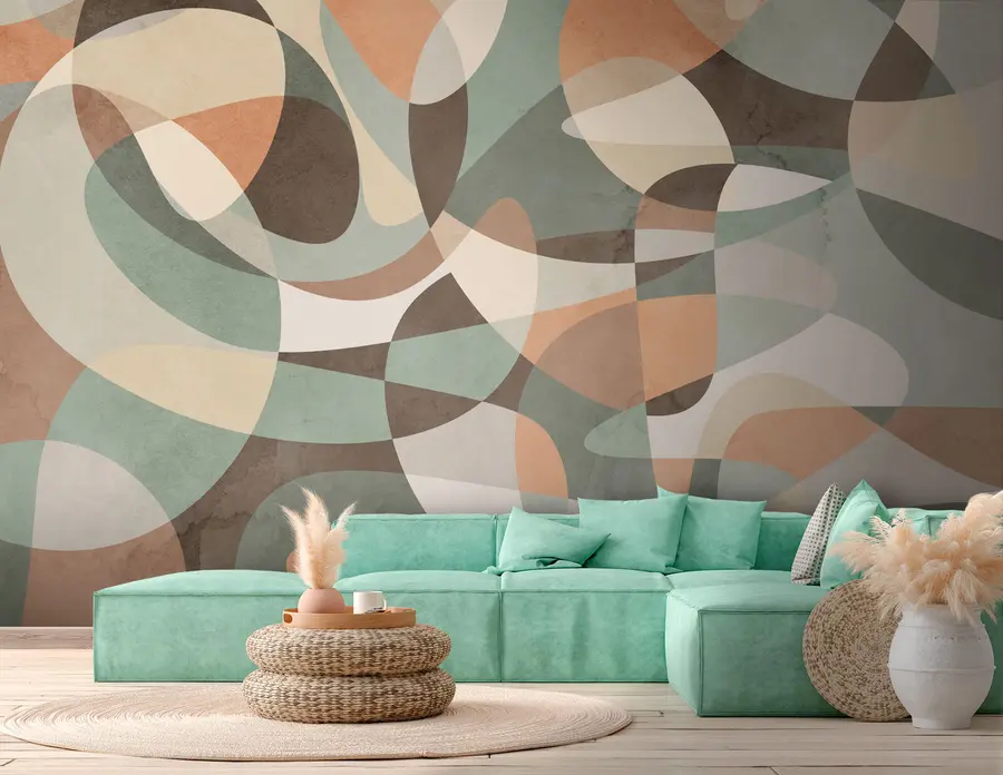 murais de parede Tendência retrô geométrica u73971
