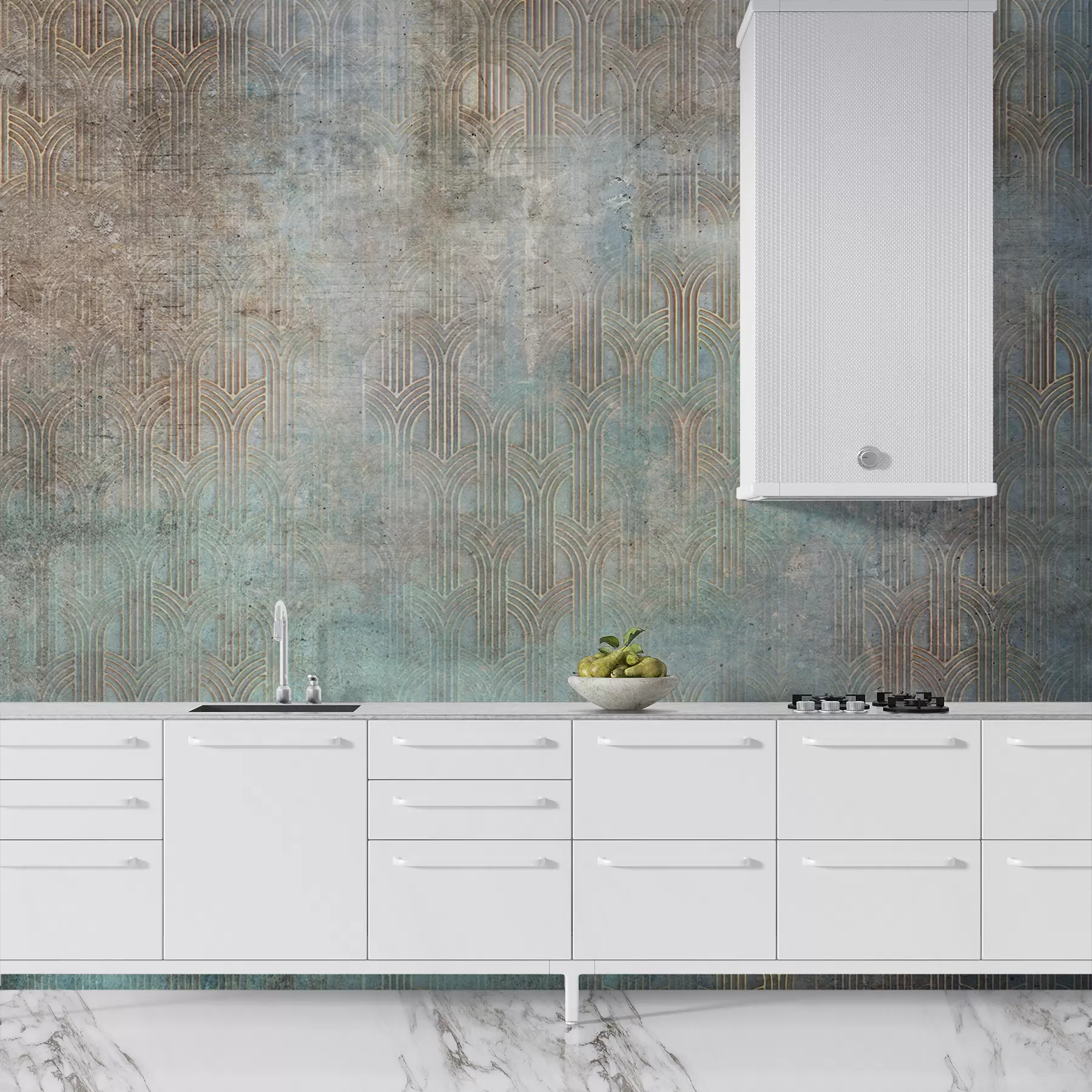 murais de parede Padrão arqueado na parede grunge u73973