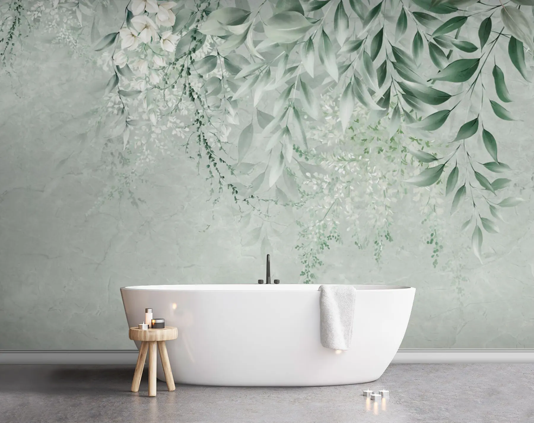 murais de parede Flores botânicas em mármore u73982