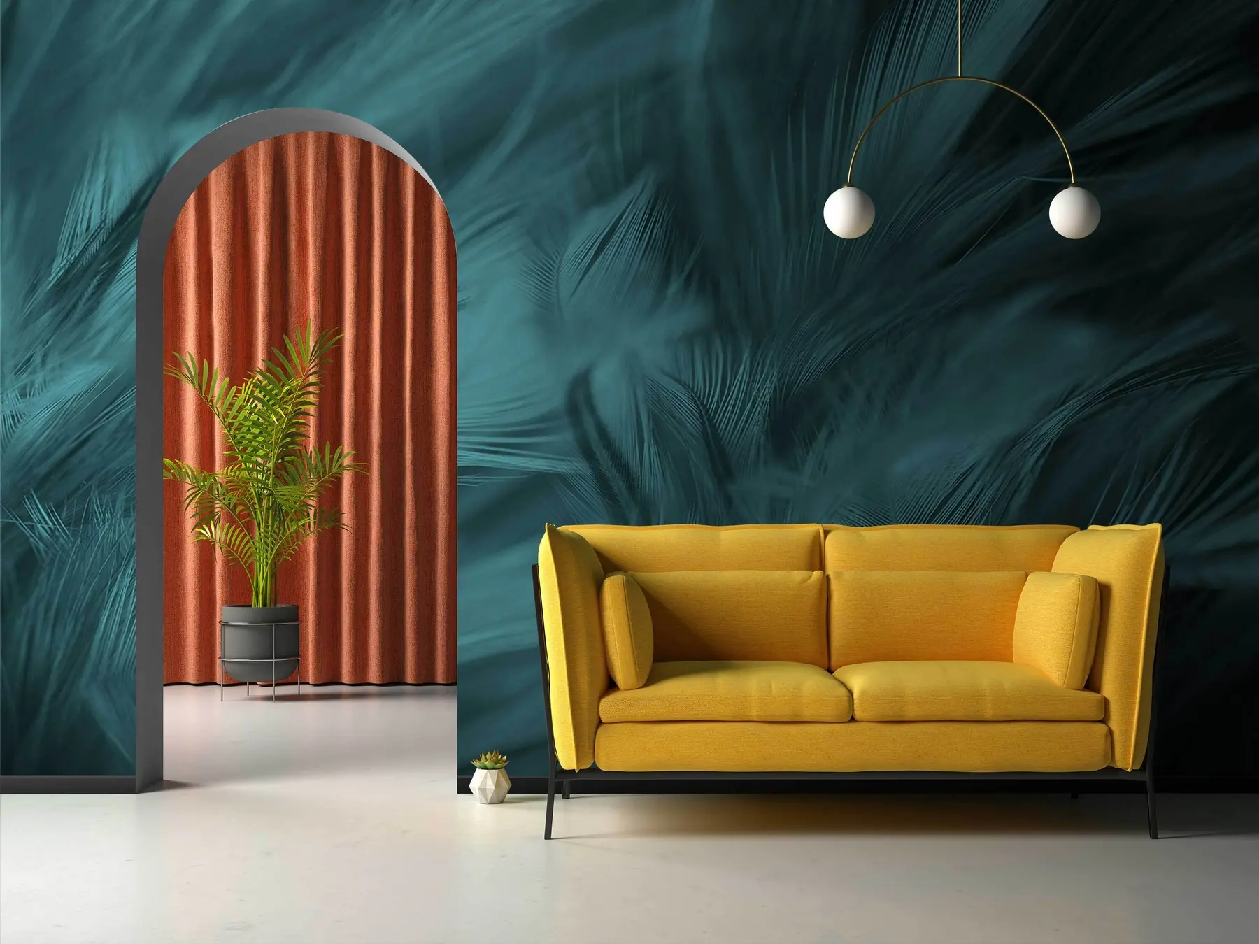 murais de parede Featers Emerald u73700