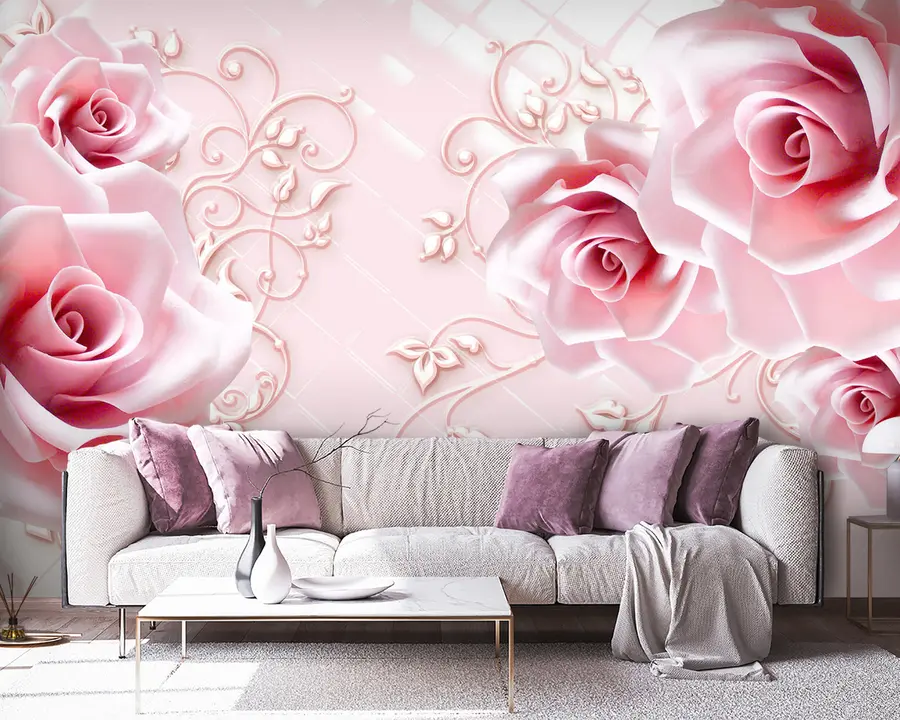 murais de parede Flor, branco e pétala u47279