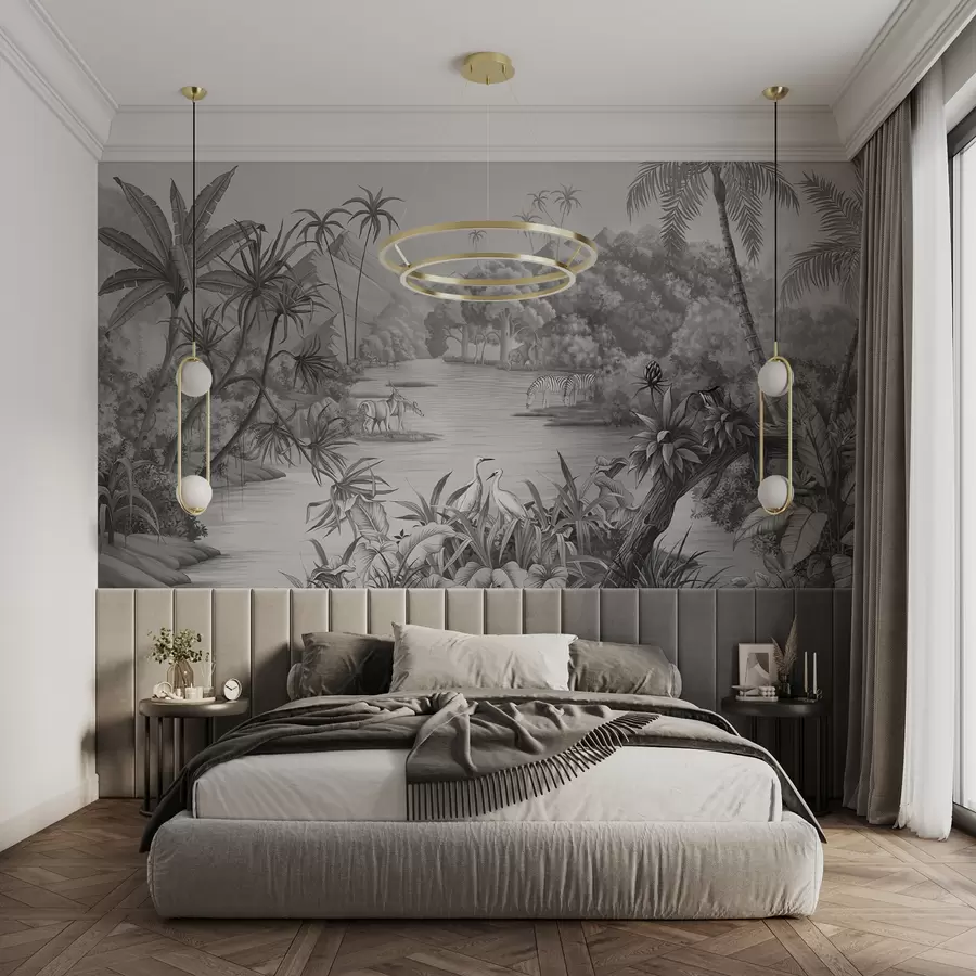 murais de parede Trópicos preto e branco u59040