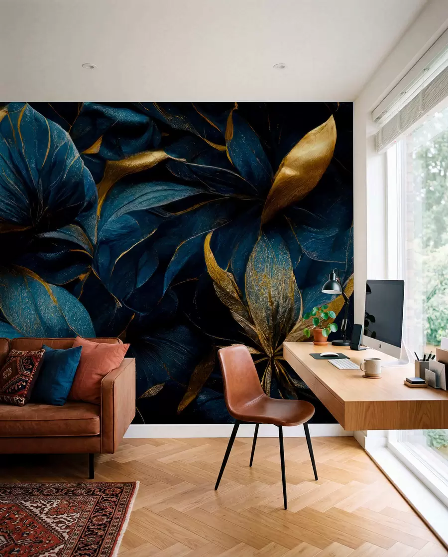 murais de parede Flores azuis reais u74140