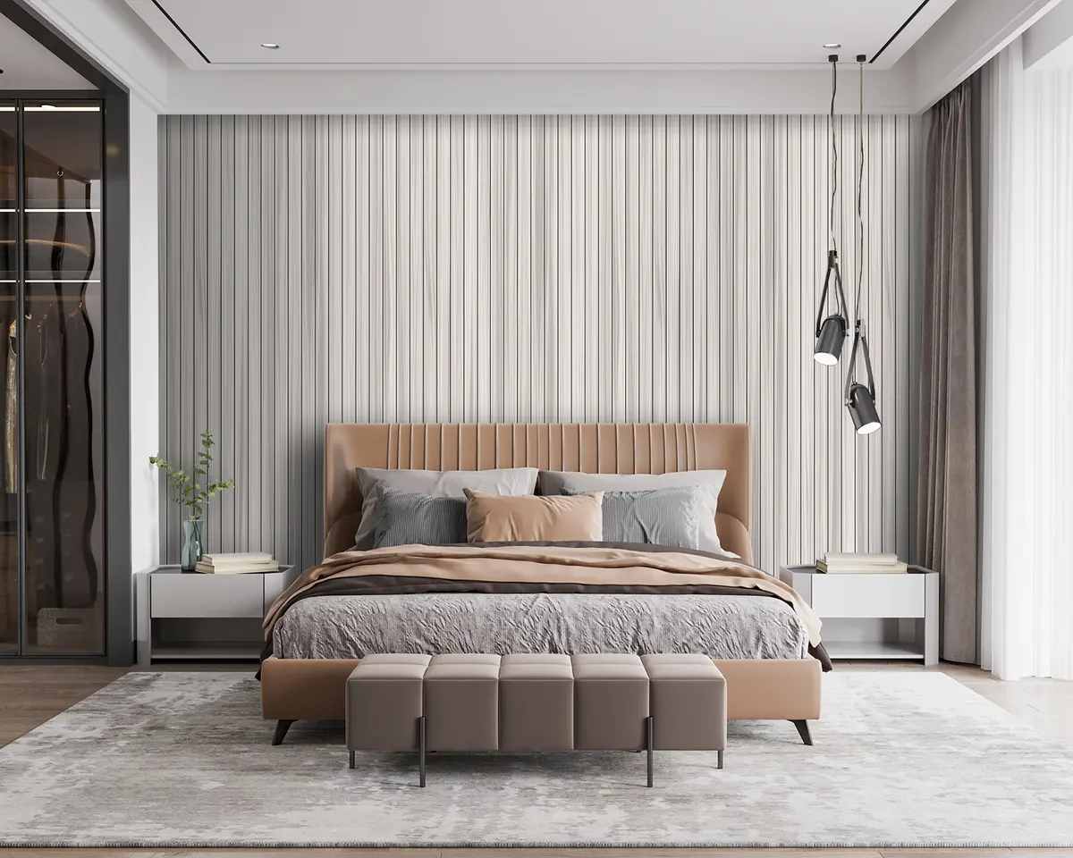 murais de parede Papel de Parede Cinza Acústico u93831