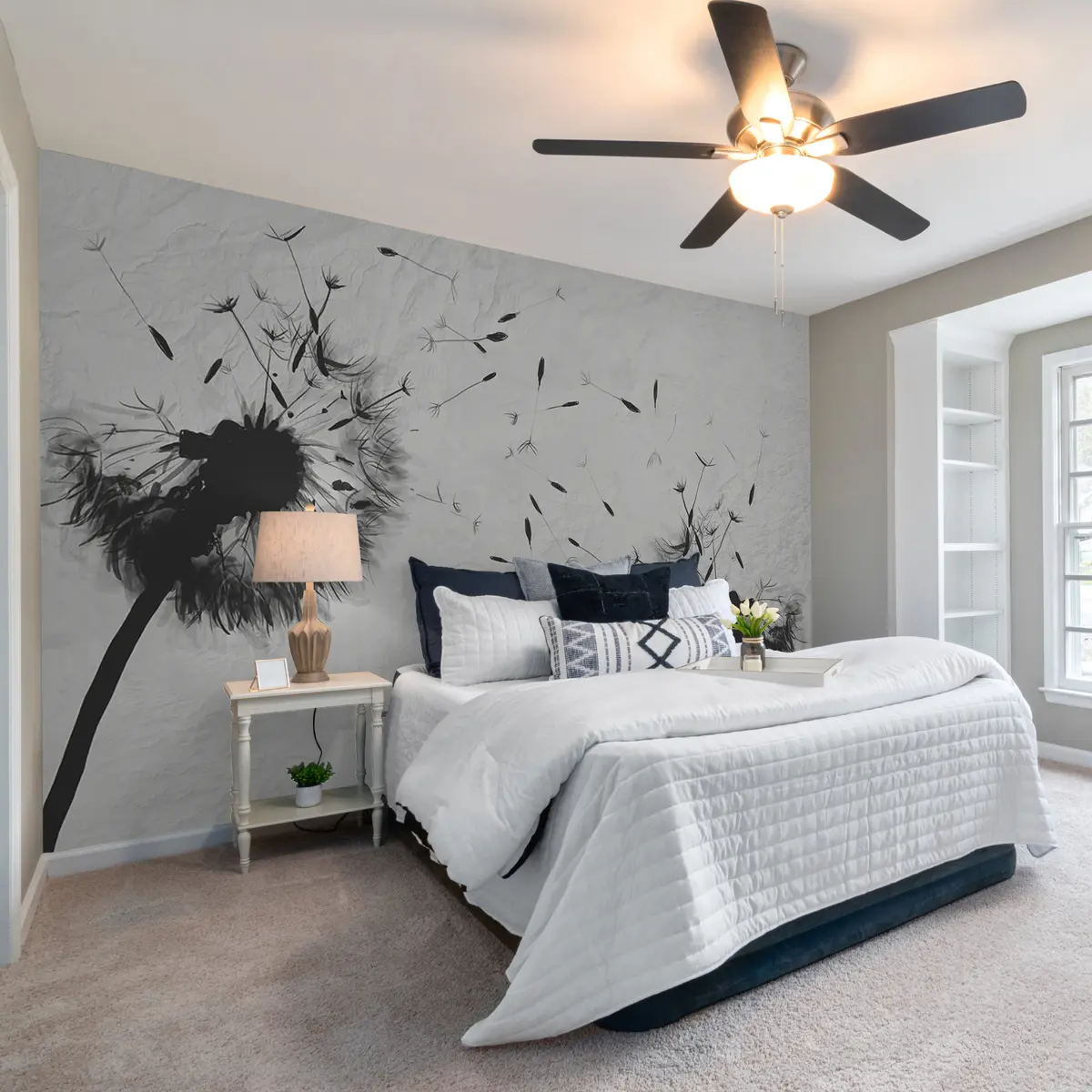 murais de parede Flor, planta e cílios u06731