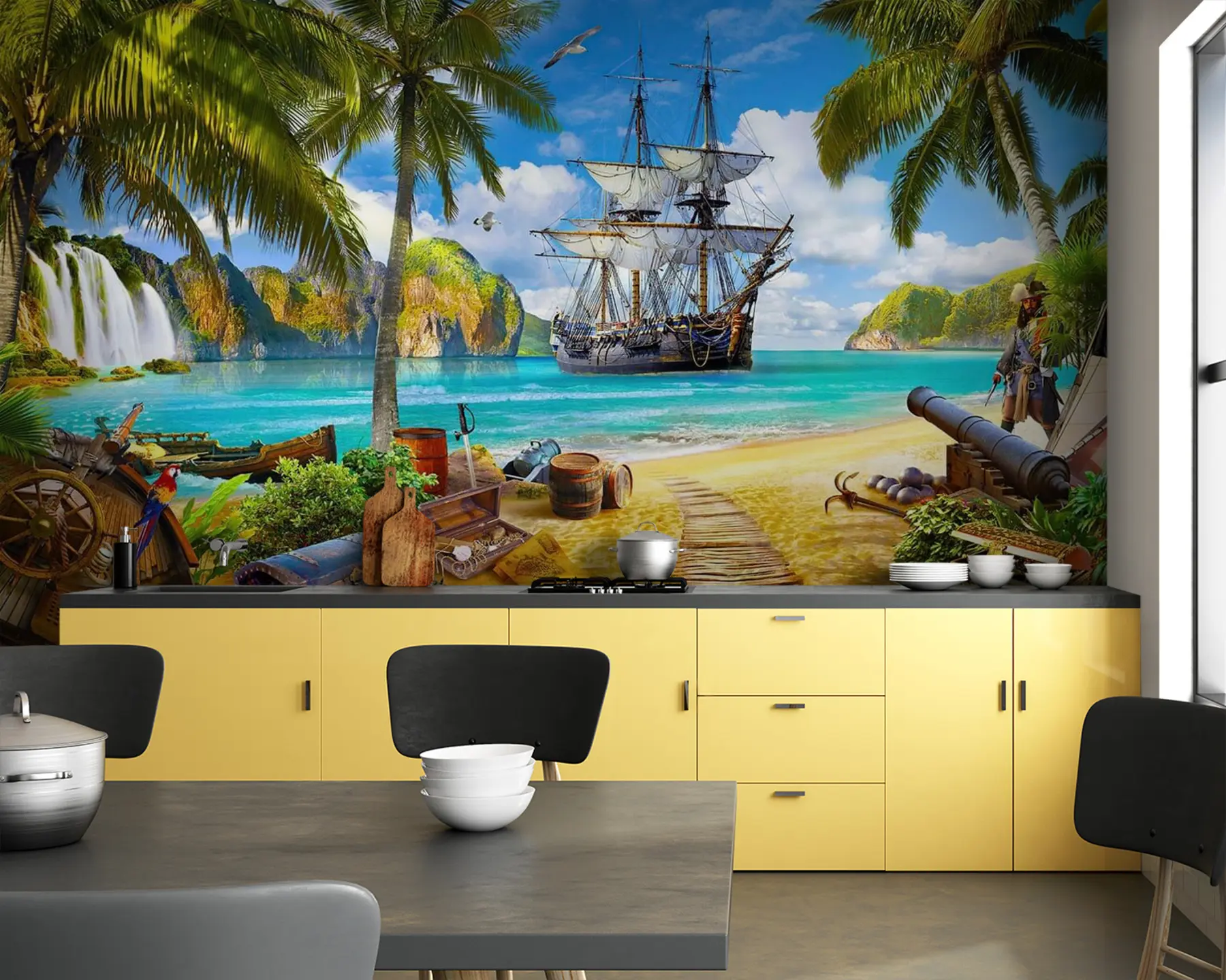 murais de parede Água, nuvem e céu u59784v3