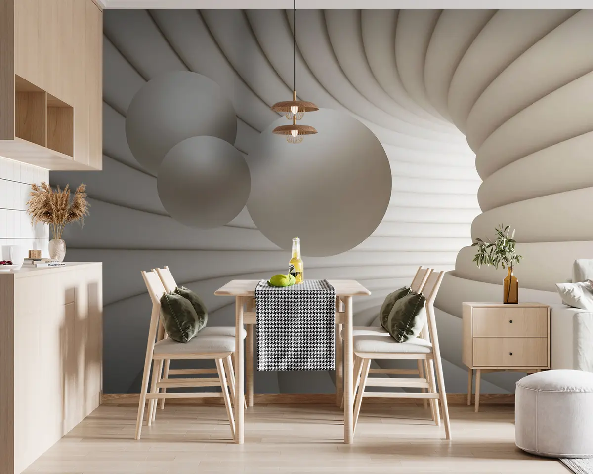 murais de parede Branco, claro e madeira u63731