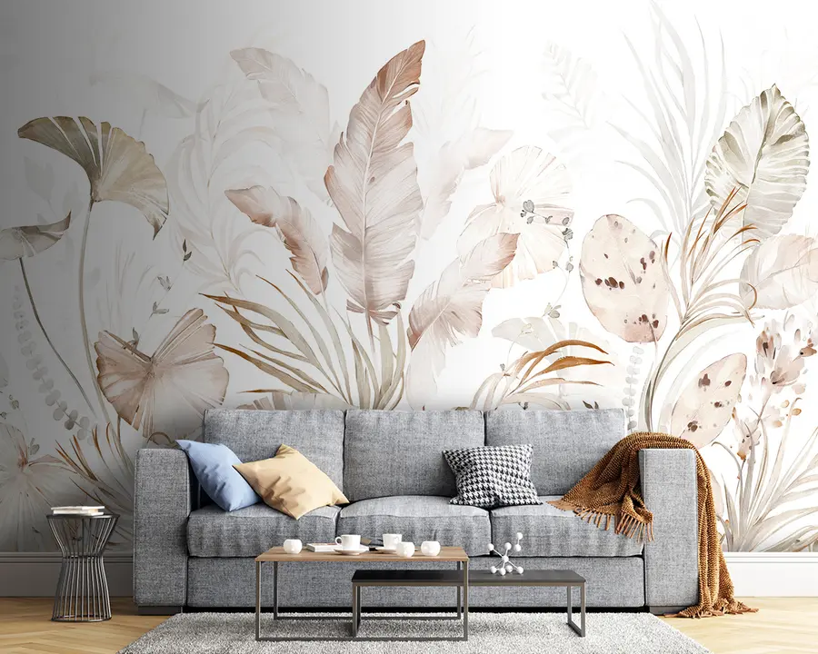murais de parede Aquarela folhas tropicais u93967