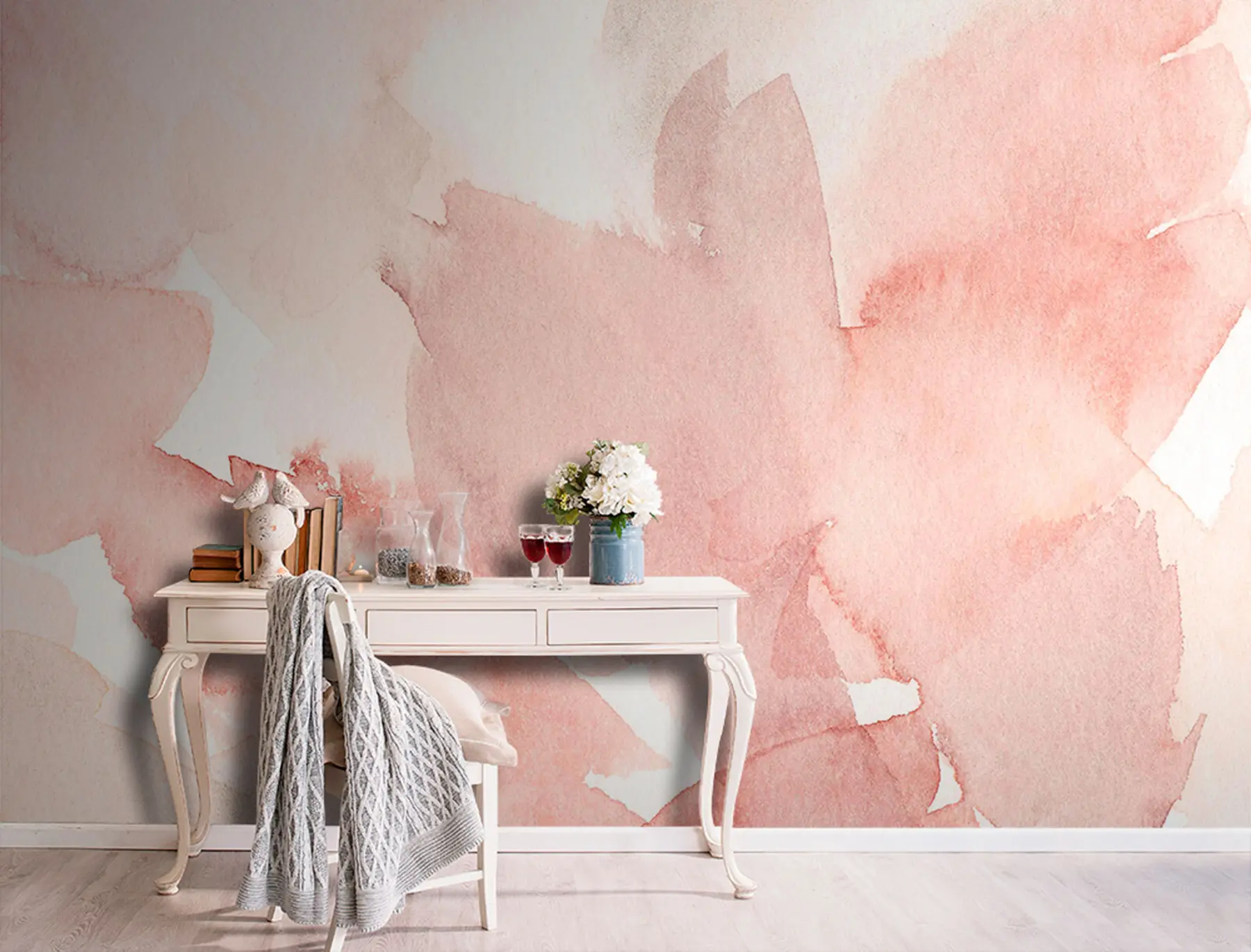 murais de parede Fundo aquarela rosa u74872