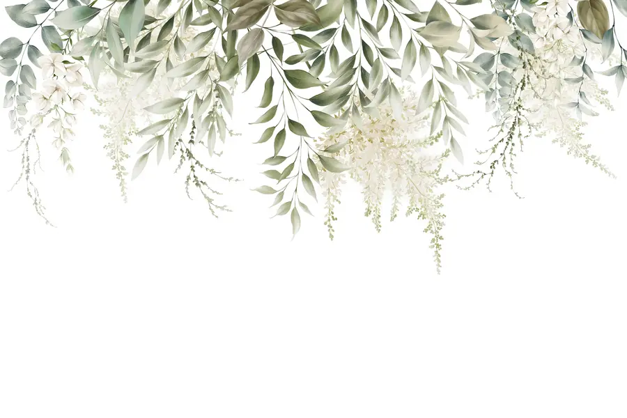 murais de parede Quadro floral com verdes aquarela u94197