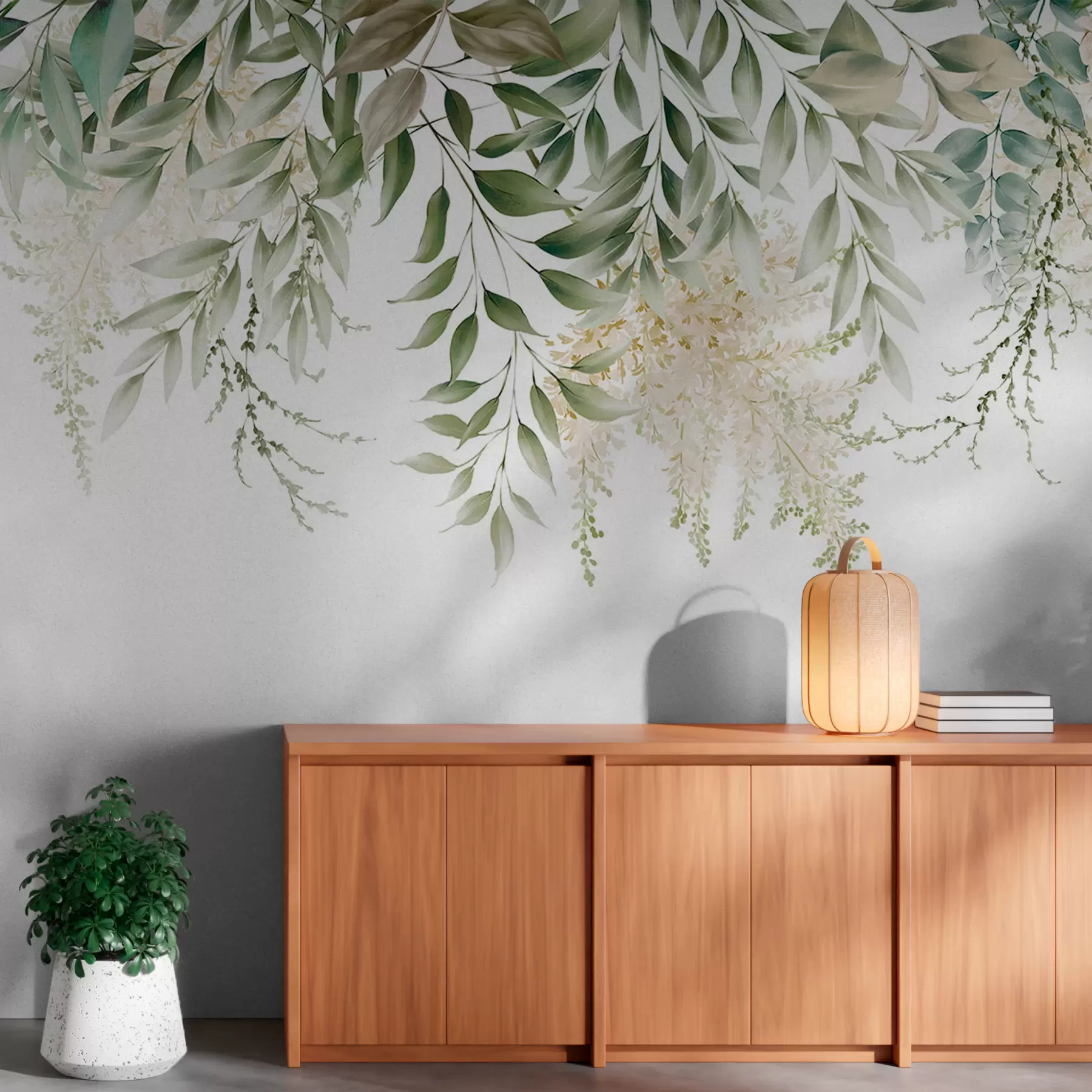murais de parede Quadro floral com verdes aquarela u94197