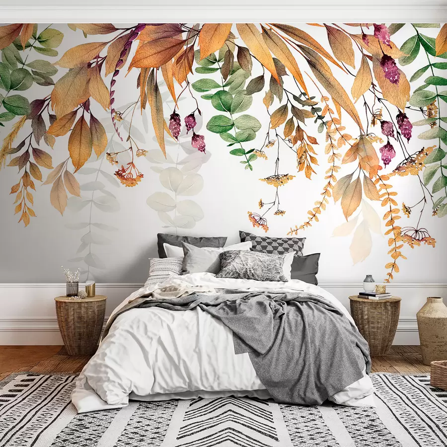 murais de parede Quadro floral com folhas de outono u94198