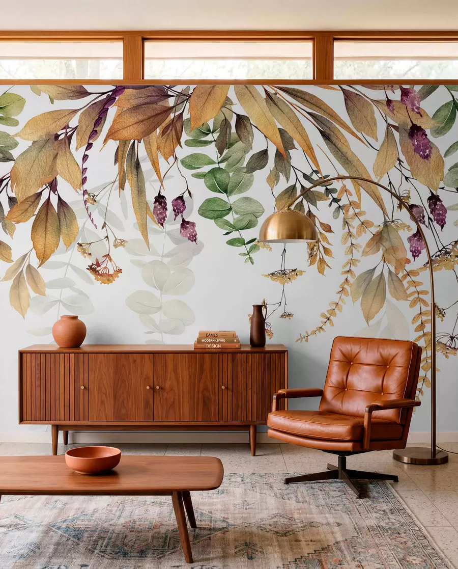 murais de parede Quadro floral com folhas de outono u94198