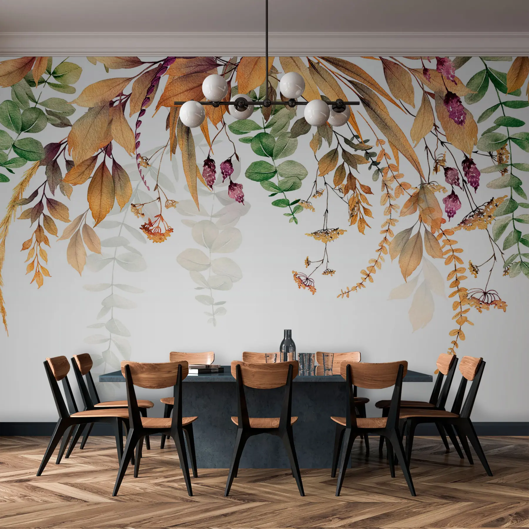 murais de parede Quadro floral com folhas de outono u94198