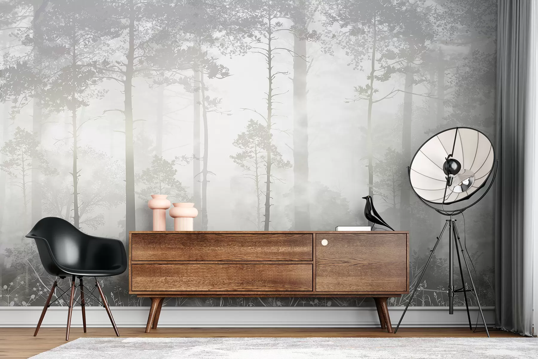 murais de parede Floresta na névoa u94439