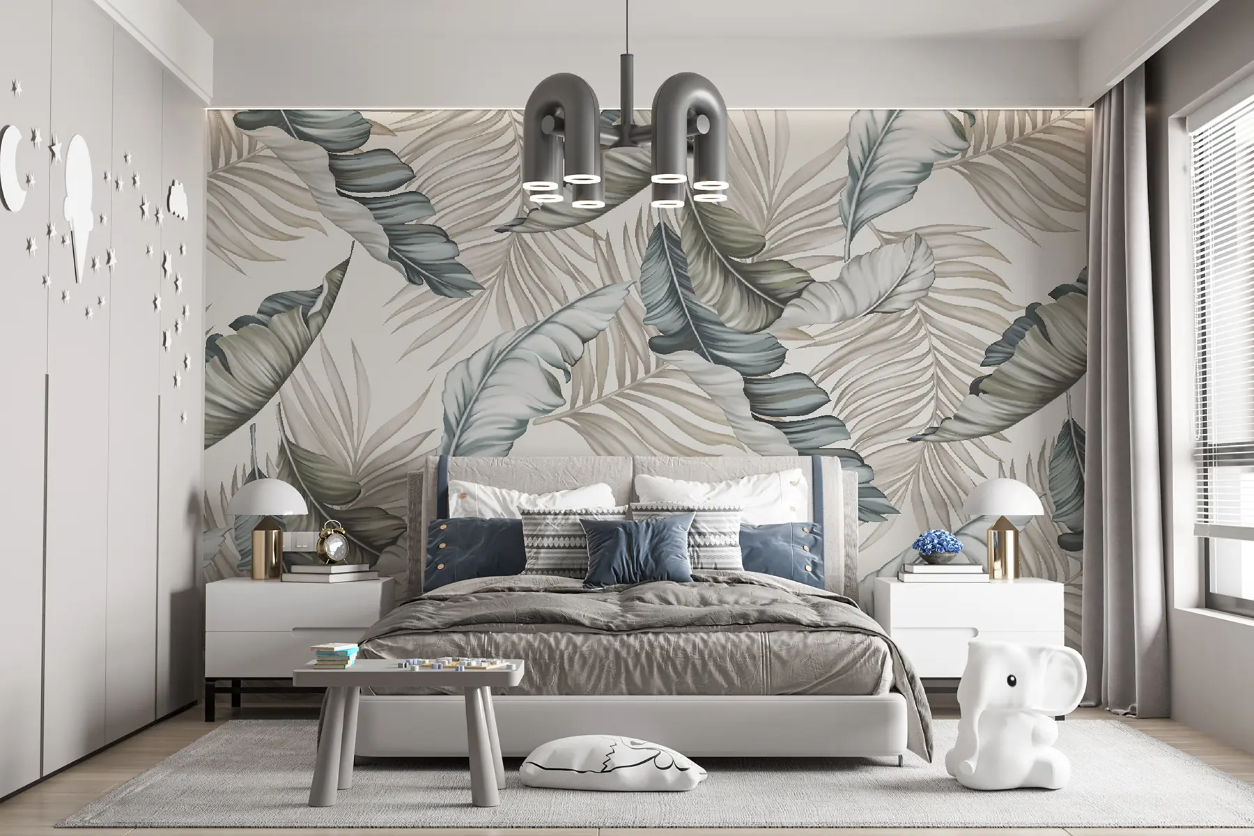 murais de parede Folhas de palmeira caindo u00013