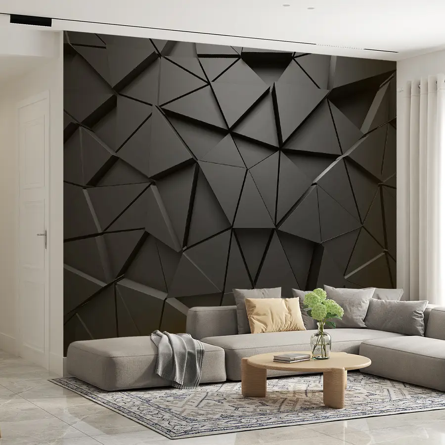 murais de parede triângulos de grafite u03062
