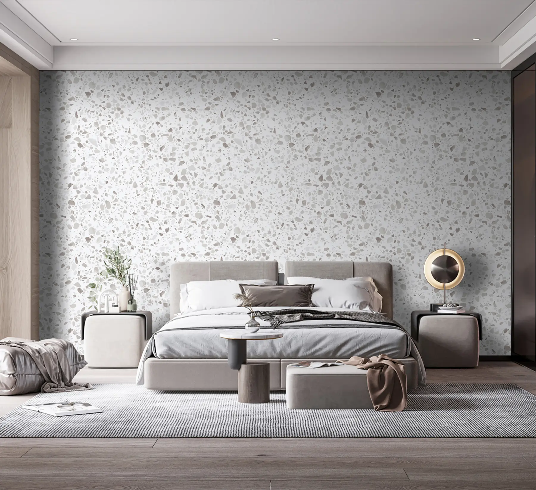 murais de parede Terrazzo, mosaico com pedras naturais, granito, mármore, quartzo, concreto u94304