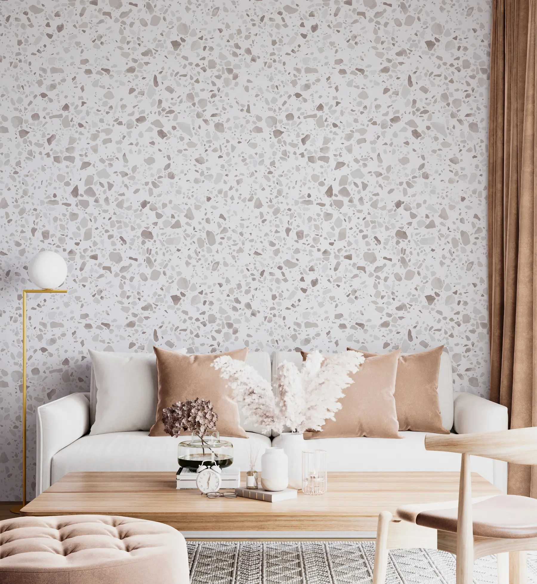 murais de parede Terrazzo, mosaico com pedras naturais, granito, mármore, quartzo, concreto u94304