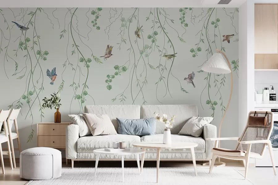 murais de parede Ramos com pássaros, Chinoiserie u94493