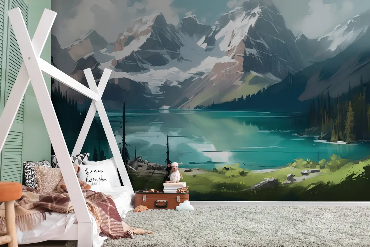 murais de parede paisagem de montanha pintada u94775