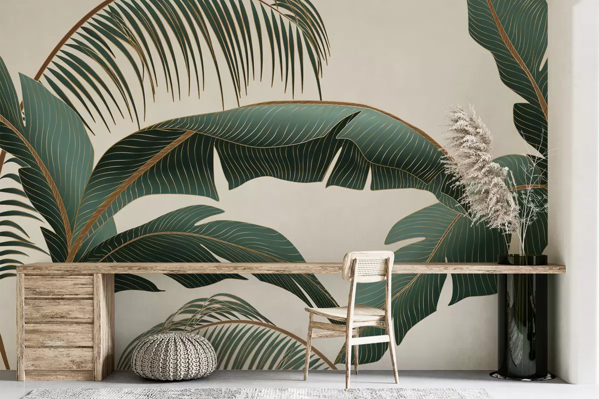 murais de parede folhas de palmeira u74283