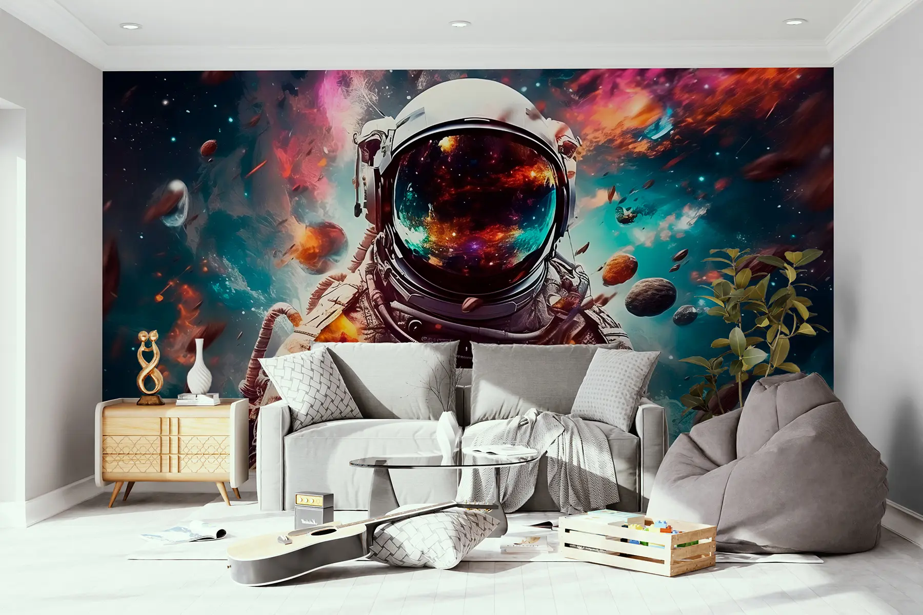 murais de parede Cosmonauta no fundo do universo u95147