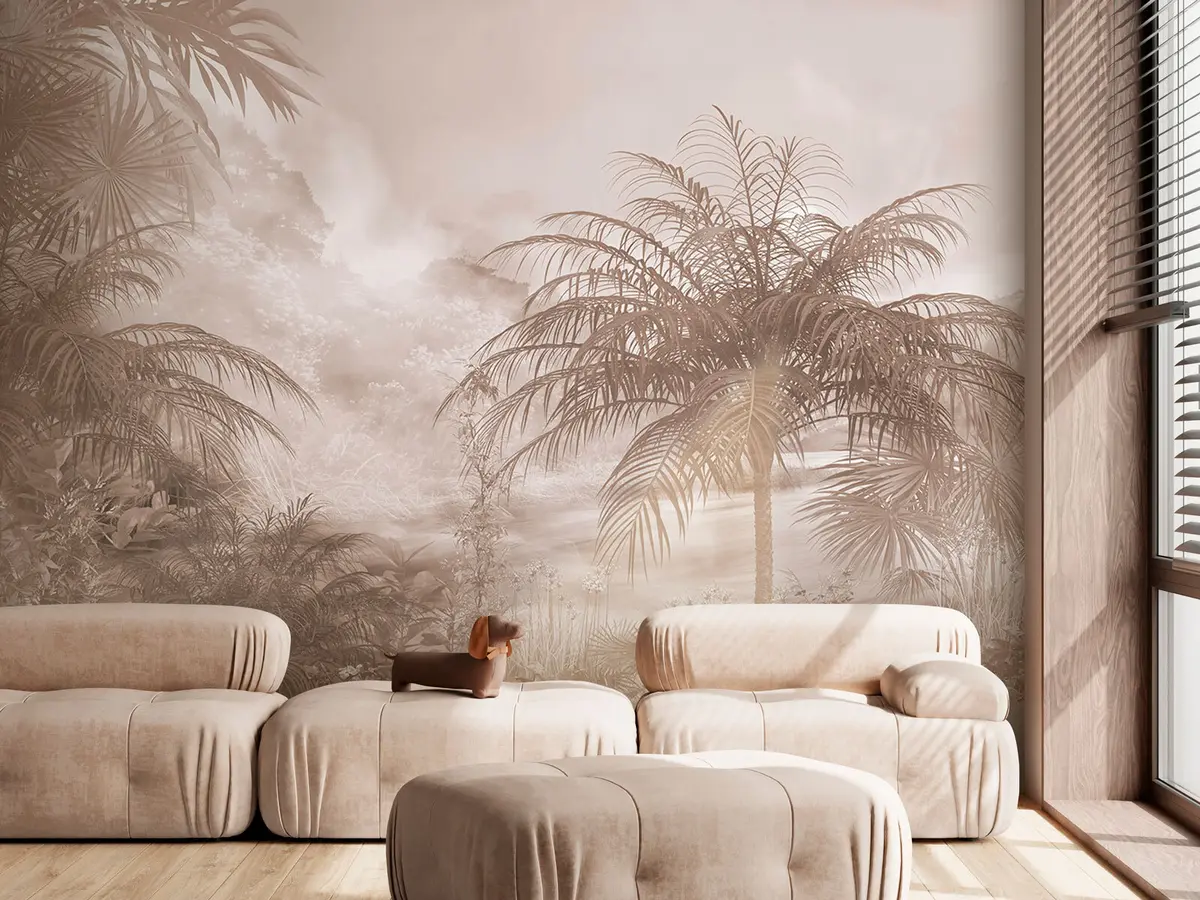 murais de parede Design de papel de parede de árvore tropical u95102