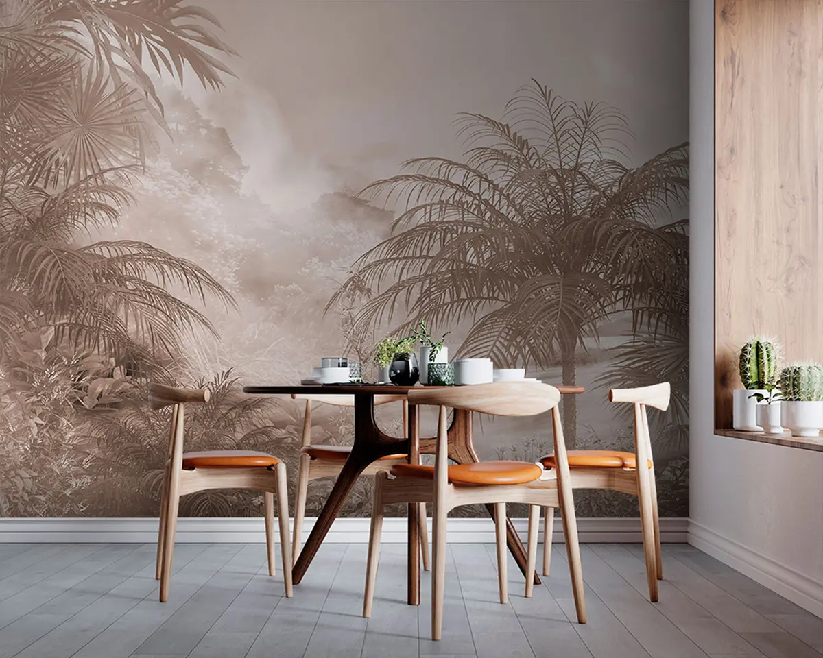 murais de parede Design de papel de parede de árvore tropical u95102