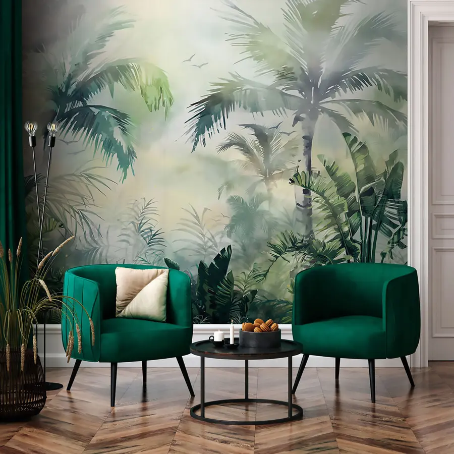 murais de parede Selva tropical com palmeiras u94632