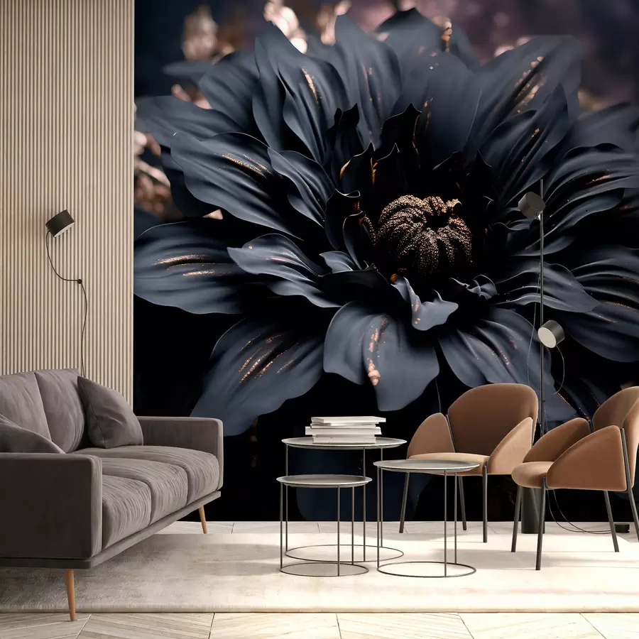 murais de parede Flor preta com poeira u95247