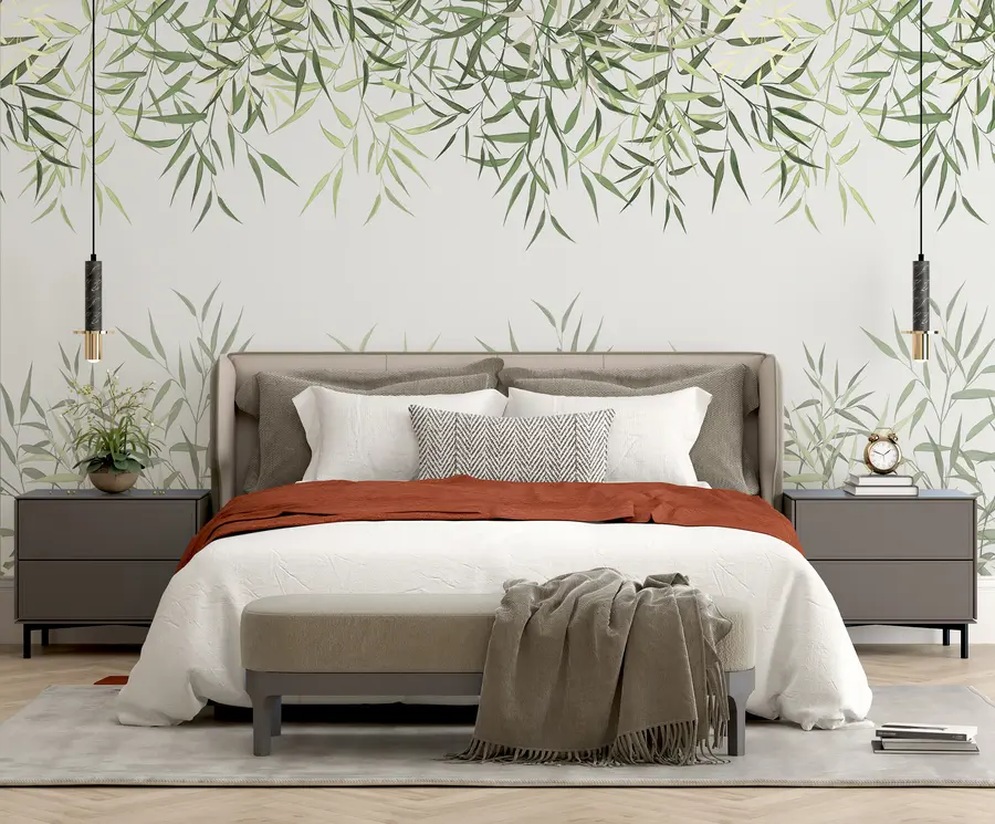 murais de parede folhas de bambu u95355