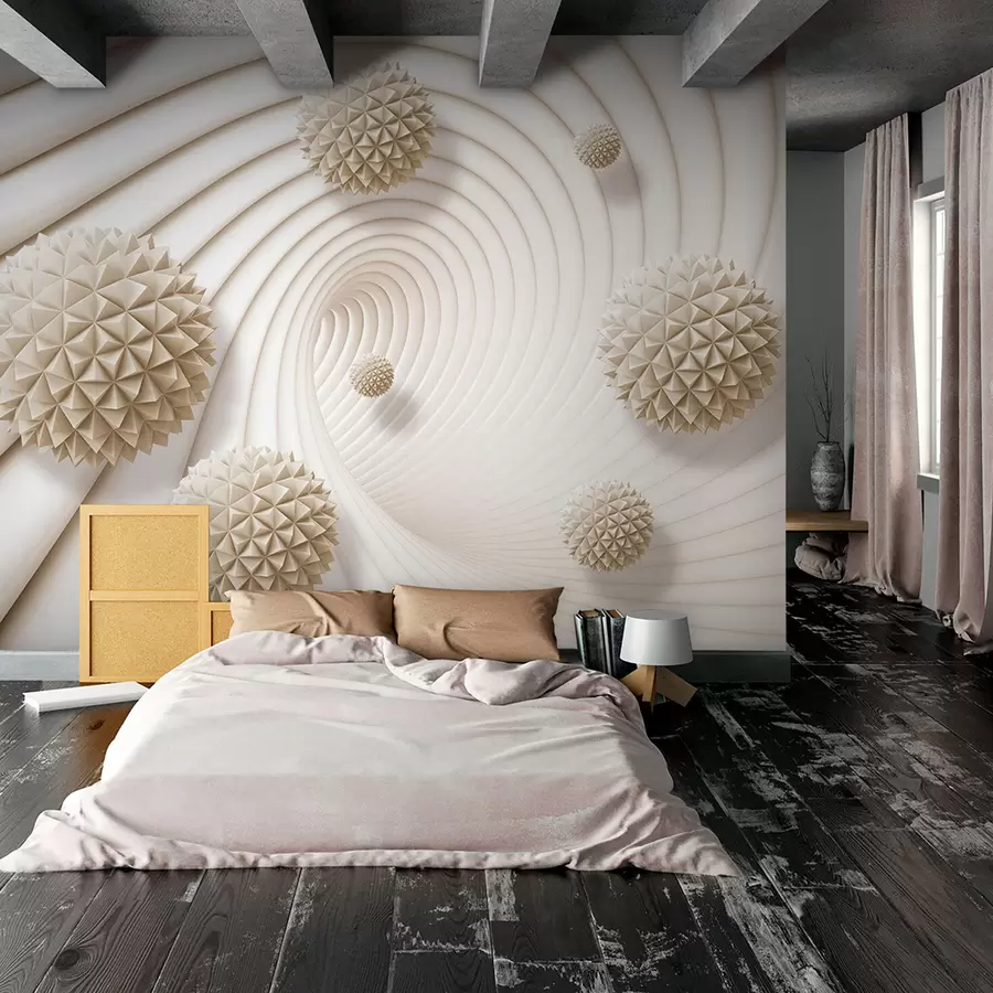 murais de parede bolas gráficas 3D no túnel u95440