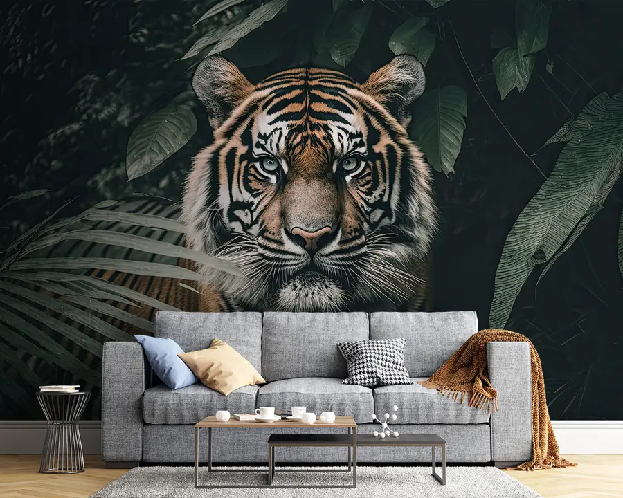 murais de parede Tigre na floresta tropical u95619