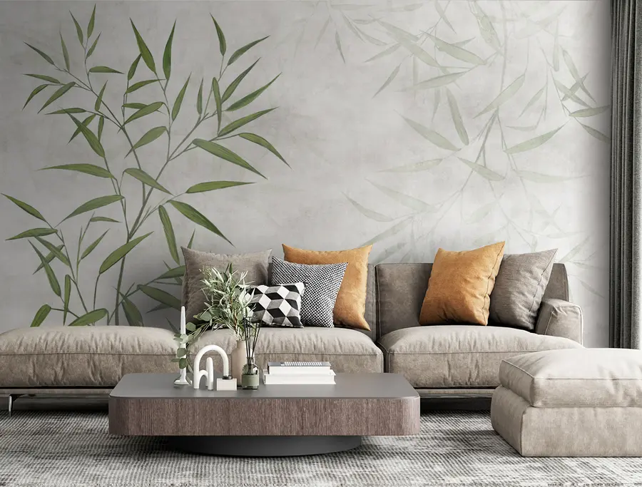 murais de parede folhas de bambu u95921