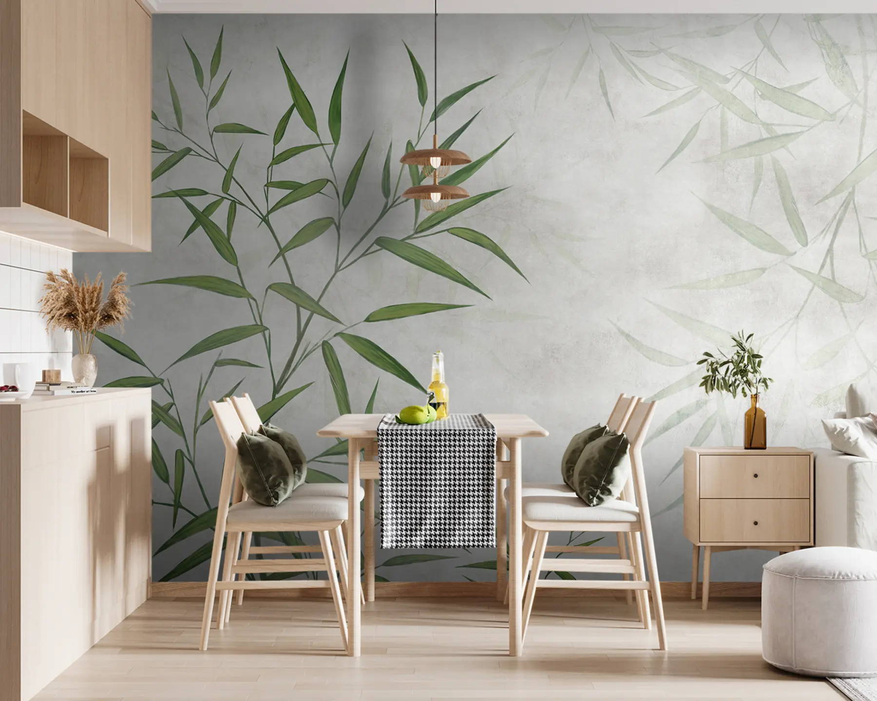 murais de parede folhas de bambu u95921