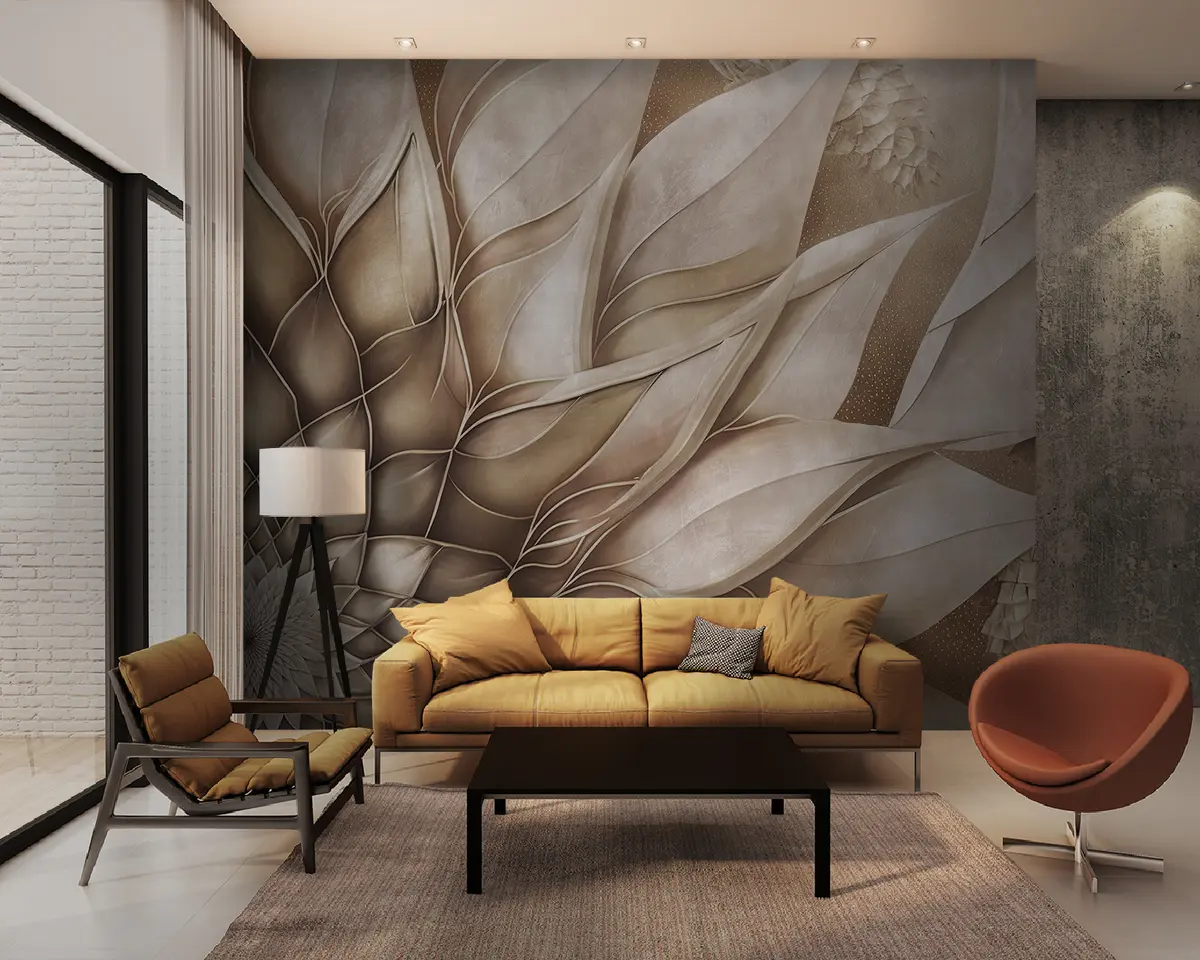 murais de parede Grande flor abstrata u95647