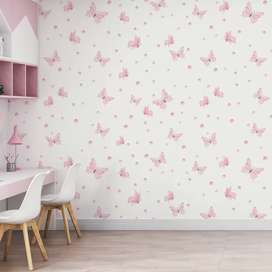 murais de parede borboletas rosa aquarela u96109