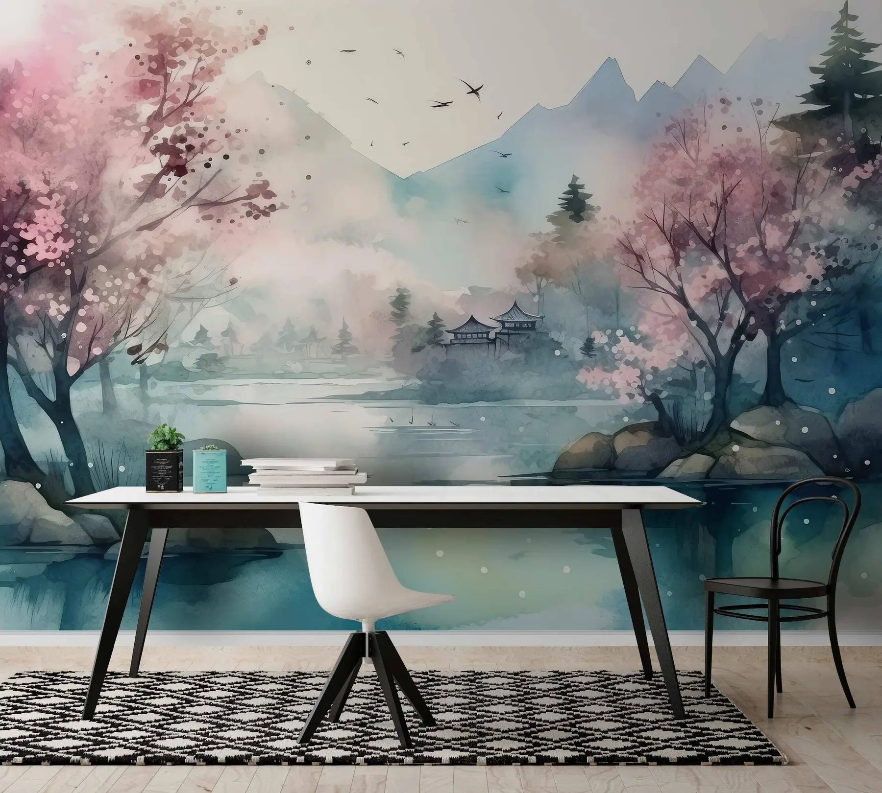 murais de parede Baía paisagem montanhosa u96039