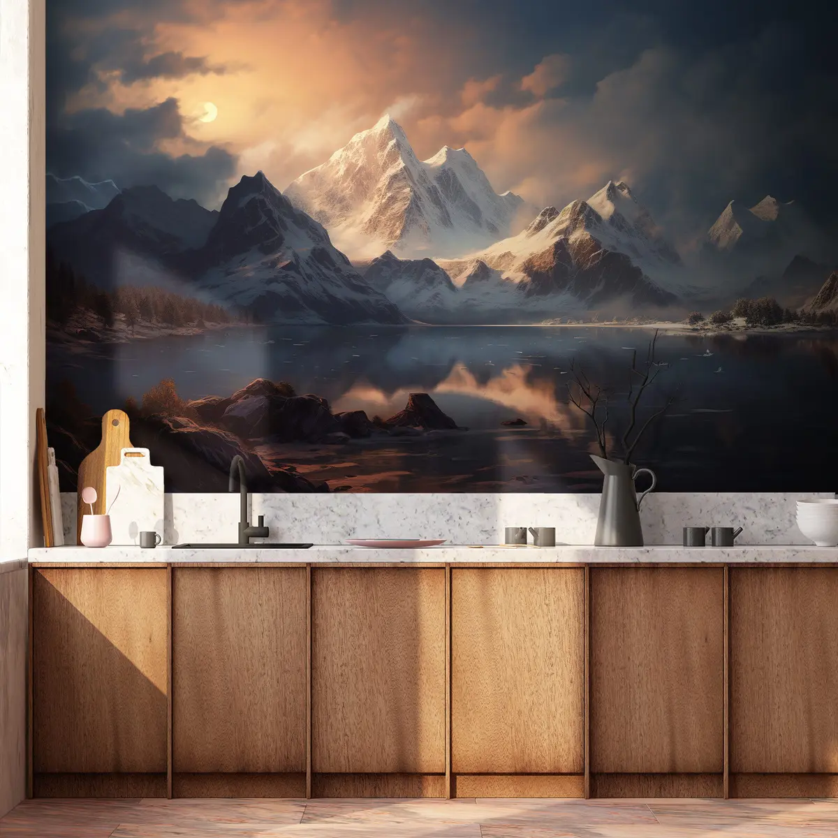 murais de parede Refúgio angelical da paisagem montanhosa u96046