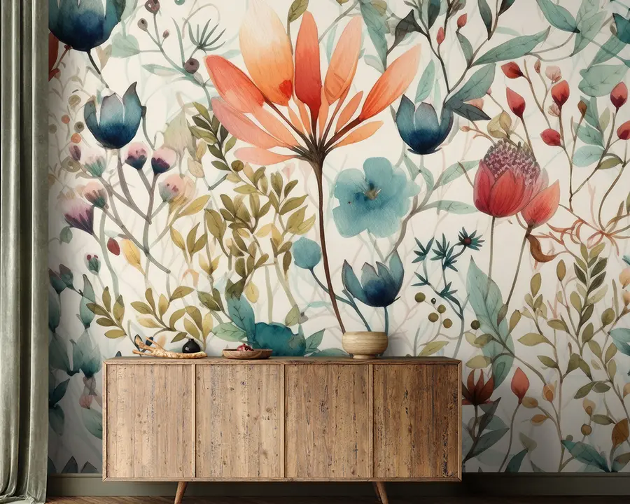 murais de parede Flores em tons pastéis u96261