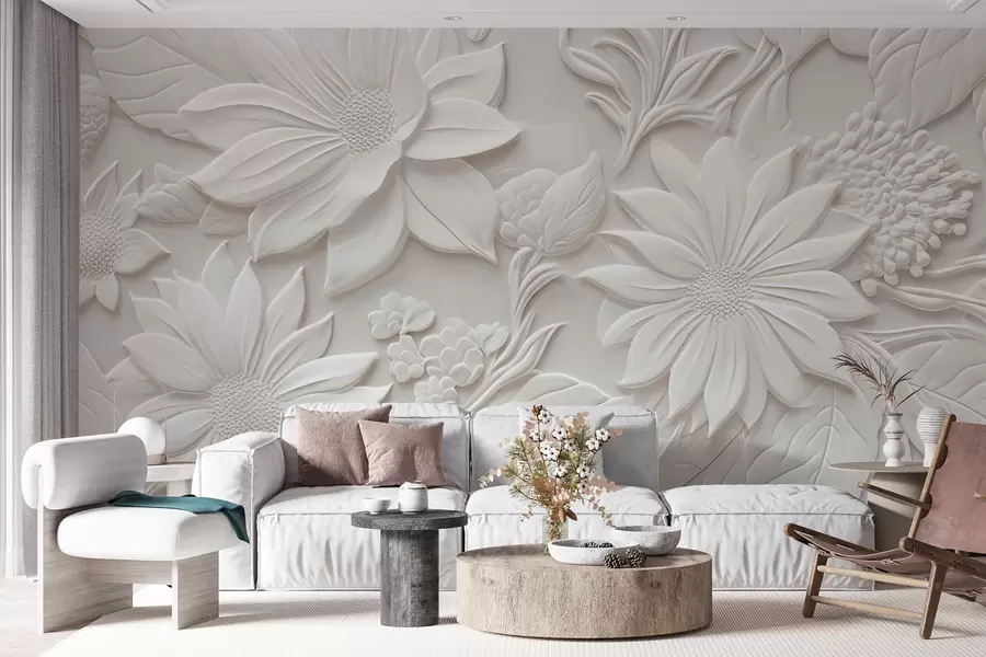 murais de parede flores em 3D u96695